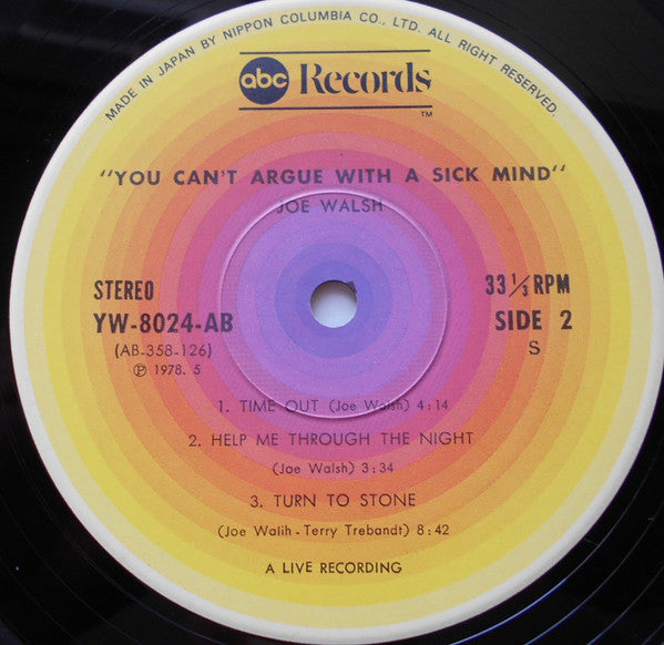 Joe Walsh - You Can't Argue With A Sick Mind (Vinyl, LP, Album, Lim...