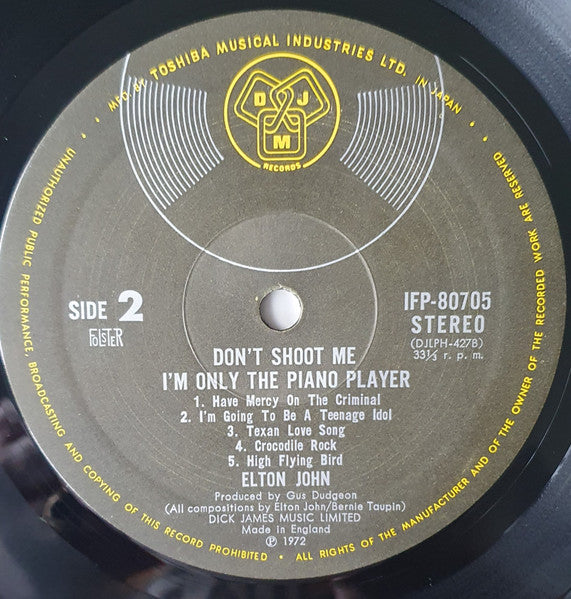 Elton John - Don't Shoot Me I'm Only The Piano Player (Vinyl, LP, A...
