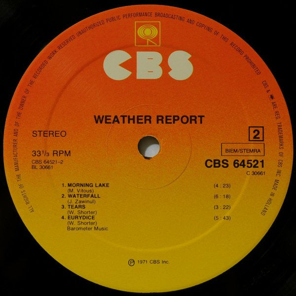 Weather Report - Weather Report (Vinyl, LP, Album, Reissue) Near Mint (NM or M-) / Very Good (VG)