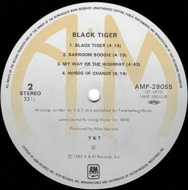 Y & T - Black Tiger (Vinyl, LP, Album)
