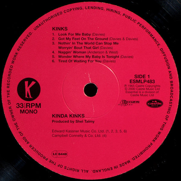 The Kinks - Kinda Kinks (Vinyl, LP, Album, Reissue, Mono) Near Mint (NM or M-) / Near Mint (NM or M-)