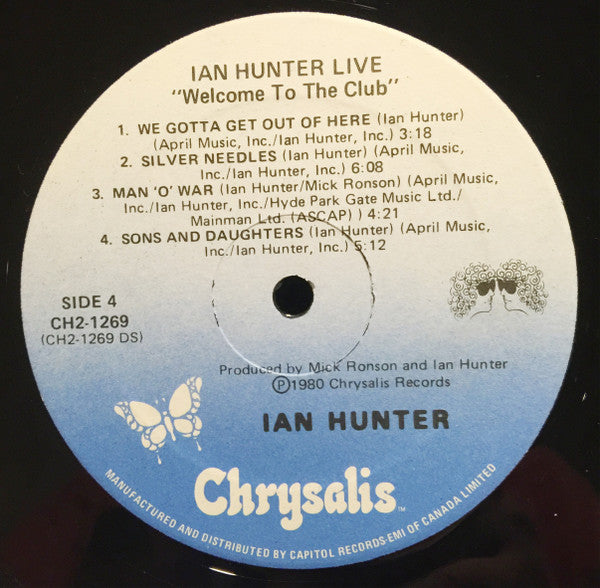 Ian Hunter - Welcome To The Club - Live (2xVinyl, LP, Album) Very Good Plus (VG+) / Very Good Plus (VG+)