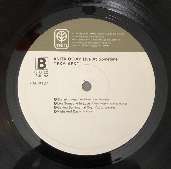 Anita O'Day - Skylark – Live At Sometime (Vinyl, LP, Album, Stereo) Very Good Plus (VG+) / Very Good Plus (VG+)