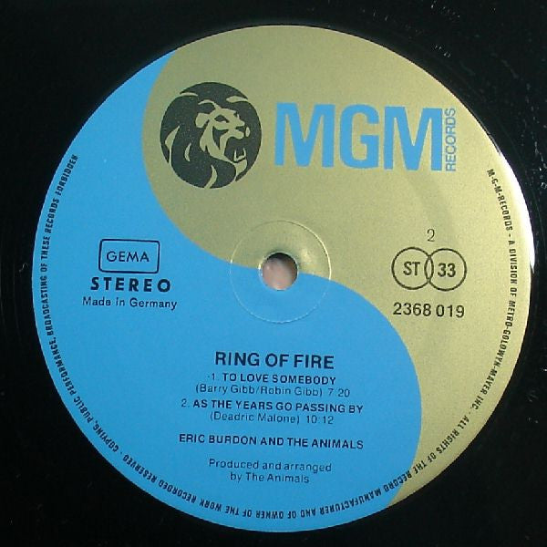Eric Burdon & The Animals - River Deep Mountain High / Ring Of Fire (2xVinyl, LP, Album, Stereo) Very Good Plus (VG+) / Very Good (VG)