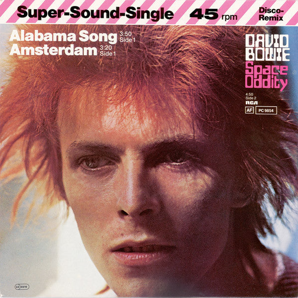 David Bowie - Alabama Song / Amsterdam / Space Oddity (Vinyl, 12", 45 RPM, Single, Stereo) Very Good Plus (VG+) / Good Plus (G+)