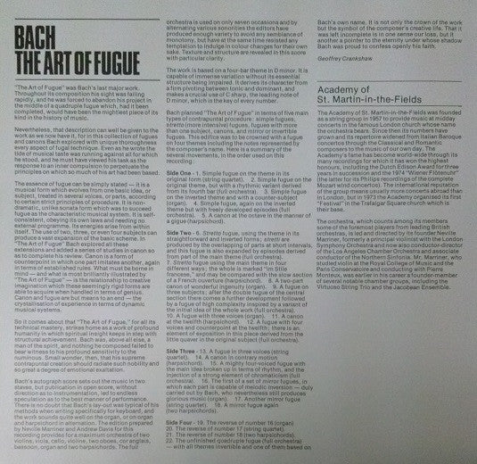 The Academy Of St. Martin-in-the-Fields - Bach / The Art Of Fugue (2xVinyl, Box Set, LP, Album) Near Mint (NM or M-) / Near Mint (NM or M-)