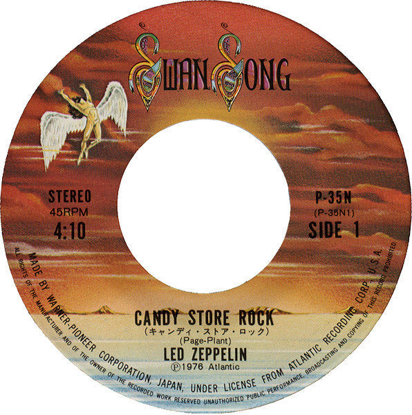 Led Zeppelin - Candy Store Rock = キャンディ・ストア・ロック (Vinyl, 7", 45 RPM, Single, Stereo) Very Good (VG) / Very Good (VG)