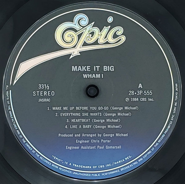 Wham! - Make It Big (Vinyl, LP, Album, Stereo) Very Good Plus (VG+) / Very Good Plus (VG+)