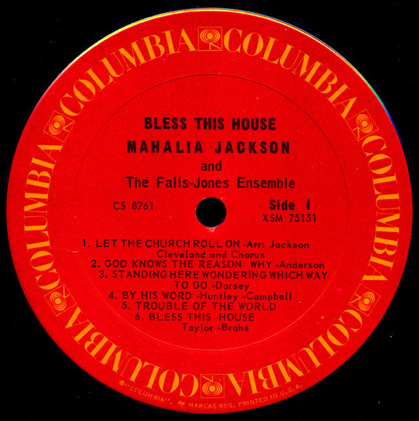 Mahalia Jackson - Bless This House (Vinyl, LP, Album, Stereo, Reissue) Very Good Plus (VG+) / Good Plus (G+)