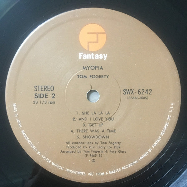 Tom Fogerty - Myopia (Vinyl, LP, Album) Very Good (VG) / Good Plus (G+)