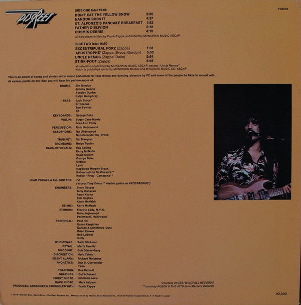 Frank Zappa - Apostrophe (') (Vinyl, LP, Album, Stereo) Very Good (VG) / Very Good (VG)