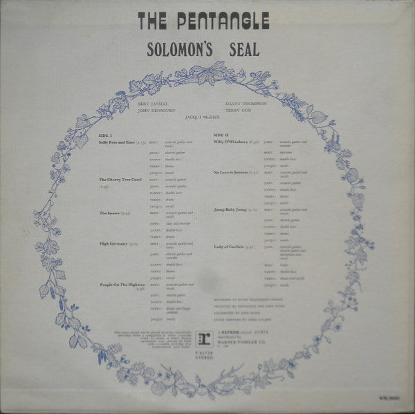 Pentangle - Solomon's Seal (Vinyl, LP, Album) Near Mint (NM or M-) / Very Good Plus (VG+)