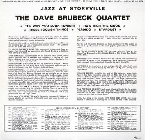 The Dave Brubeck Quartet - Jazz At Storyville (Vinyl, LP, Album, Stereo, Reissue) Very Good (VG) / Good Plus (G+)
