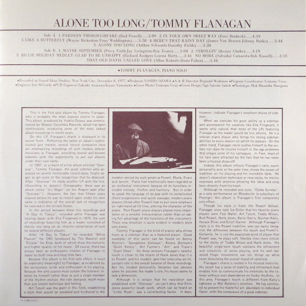Tommy Flanagan - Alone Too Long (Vinyl, LP, Album) Very Good Plus (VG+) / Good Plus (G+)