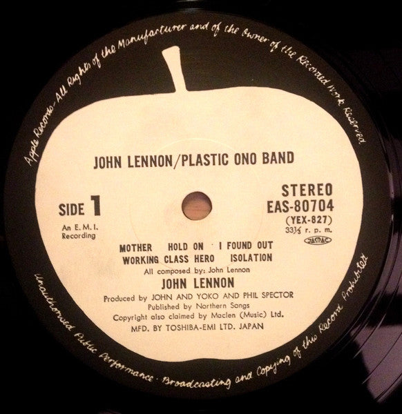 John Lennon - Plastic Ono Band (Vinyl, LP, Album, Reissue, Stereo)