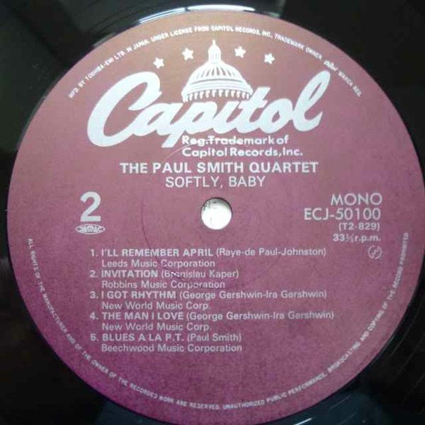 Paul Smith Quartet - Softly, Baby (Vinyl, LP, Album, Reissue, Mono) Near Mint (NM or M-) / Very Good Plus (VG+)