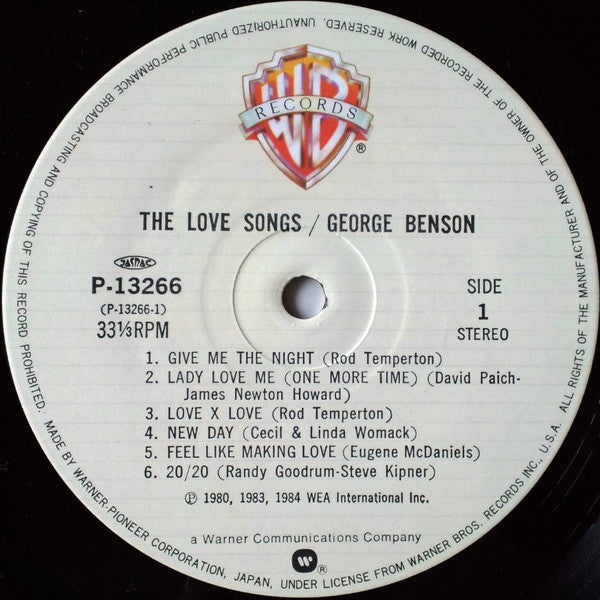 George Benson - The Love Songs (Vinyl, LP, Compilation) Very Good Plus (VG+) / Good Plus (G+)