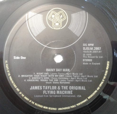 James Taylor (2) - "Rainy Day Man" (Vinyl, LP, Album) Very Good Plus (VG+) / Very Good (VG)