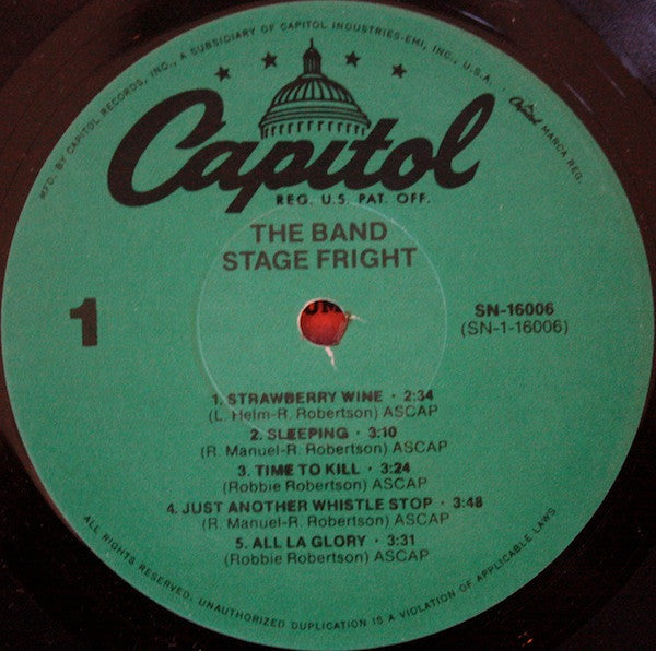 The Band - Stage Fright (Vinyl, LP, Album, Reissue) Very Good Plus (VG+) / Very Good Plus (VG+)