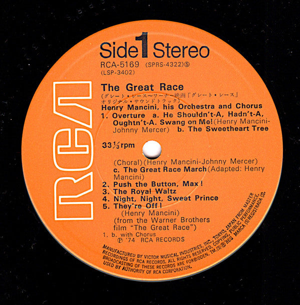 Henry Mancini - The Great Race (Original Motion Picture Soundtrack)...