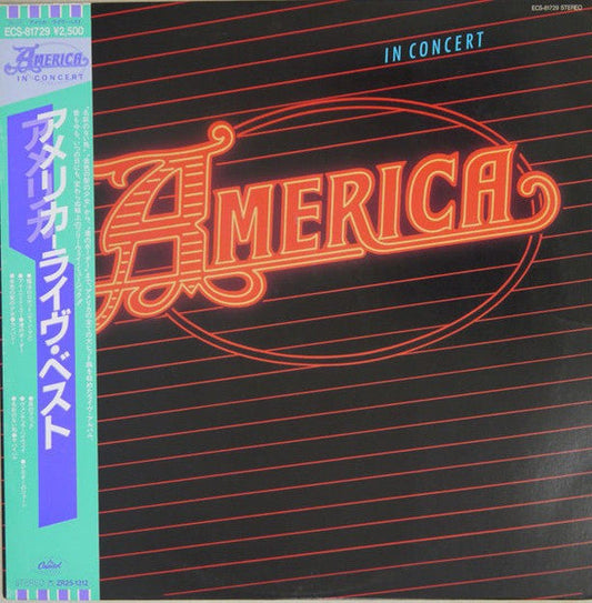 America (2) - America In Concert (Vinyl, LP, Album) Very Good (VG) / Good Plus (G+)