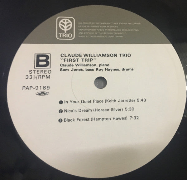 The Claude Williamson Trio - First Trip (Vinyl, LP, Album, Stereo) Very Good Plus (VG+) / Very Good Plus (VG+)