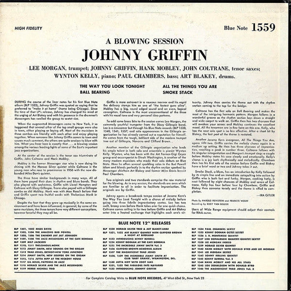 Johnny Griffin - A Blowing Session (Vinyl, LP, Album, Reissue, Mono) Very Good (VG) / Very Good (VG)