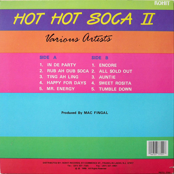 Various - Hot Hot Soca II / Hot Hot Soca 2 (Vinyl, LP, Album) Good Plus (G+) / Very Good Plus (VG+)