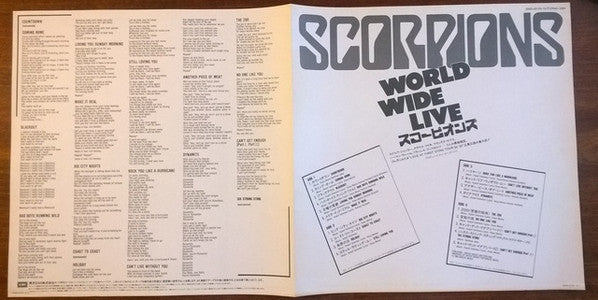 Scorpions - World Wide Live (2xVinyl, LP, Album, Promo) Near Mint (NM or M-) / Good Plus (G+)