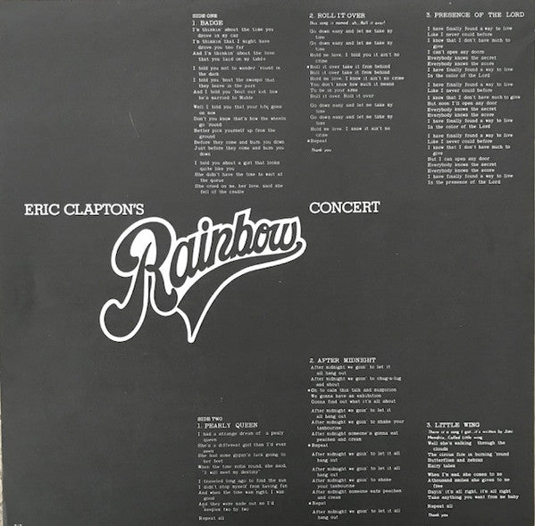 Eric Clapton - Eric Clapton's Rainbow Concert (Vinyl, LP, Album, Reissue) Near Mint (NM or M-) / Very Good Plus (VG+)