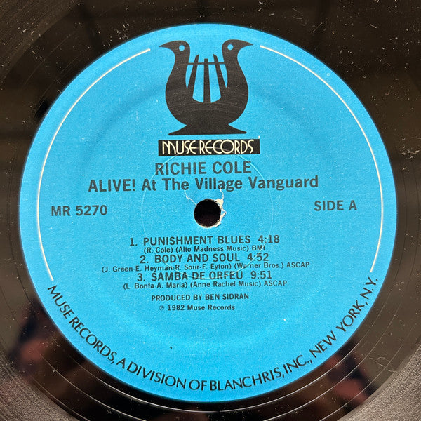 Richie Cole - Alive! At The Village Vanguard (Vinyl, LP, Album) Good Plus (G+) / Good Plus (G+)