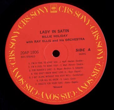 Billie Holiday - Lady In Satin (Vinyl, LP, Album, Reissue, Stereo)