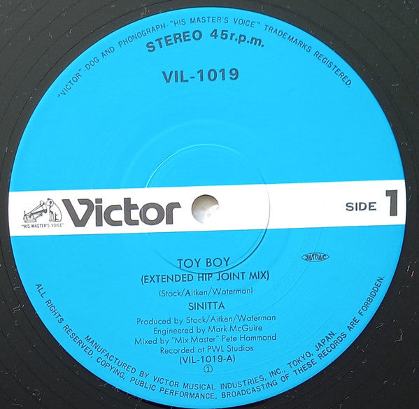 Sinitta - Toy Boy (Vinyl, 12", Stereo) Very Good Plus (VG+) / Very Good (VG)