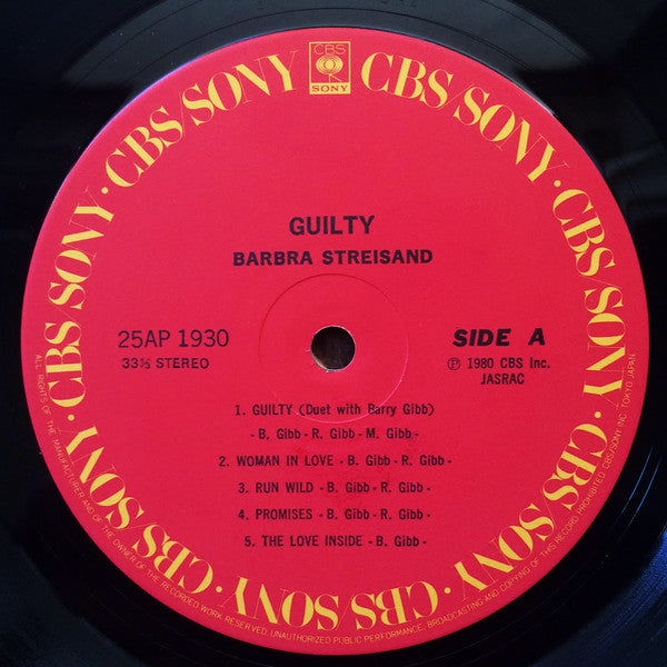 Barbra Streisand - Guilty (Vinyl, LP, Album)