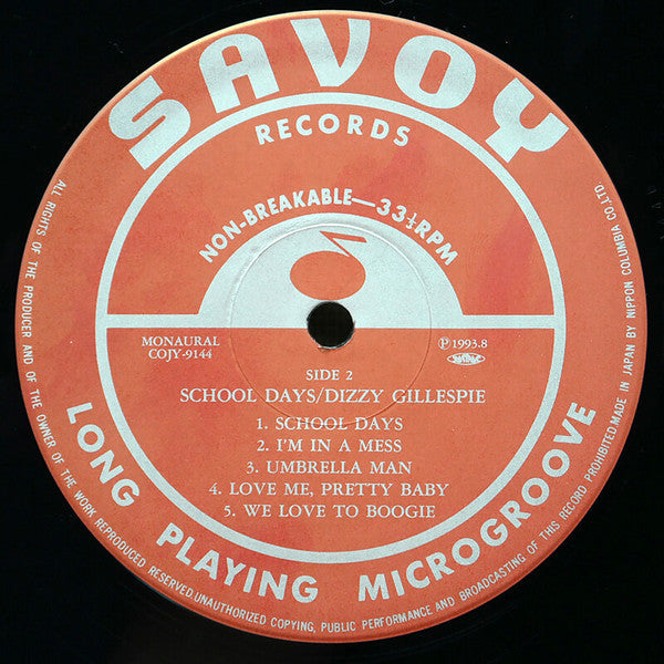Dizzy Gillespie - School Days (Vinyl, LP, Album, Limited Edition, Reissue, Mono) Good Plus (G+) / Good Plus (G+)