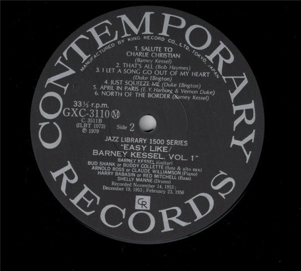 Barney Kessel - 'Easy Like' Barney Kessel Volume 1 (Vinyl, LP, Album, Reissue) Very Good Plus (VG+) / Very Good Plus (VG+)