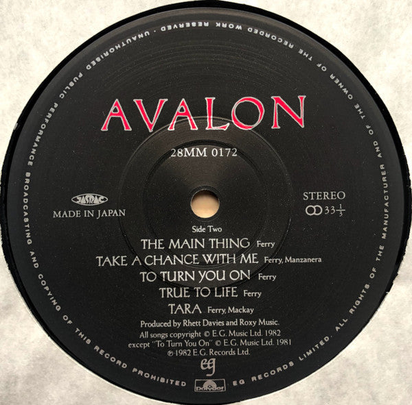 Roxy Music - Avalon (Vinyl, LP, Album, Stereo)