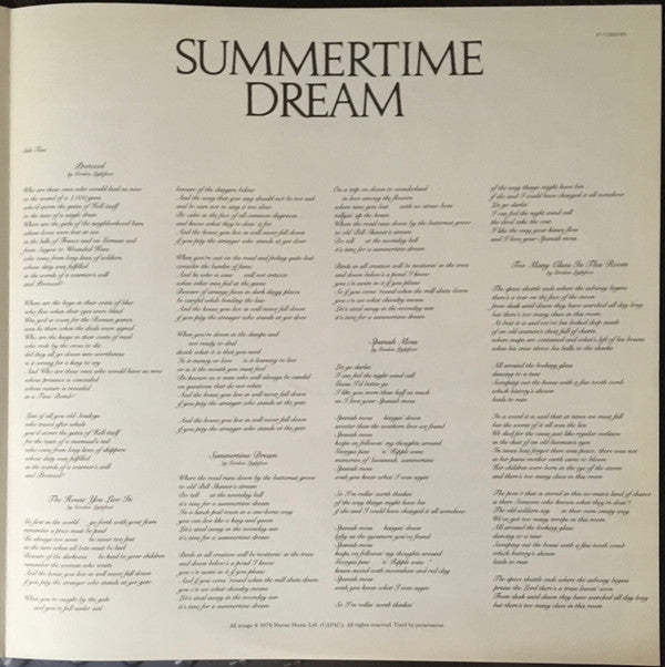 Gordon Lightfoot - Summertime Dream (Vinyl, LP, Album)