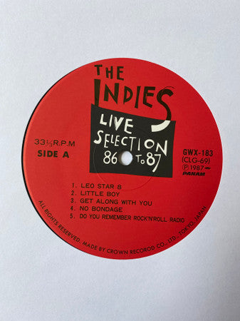 Various - The Indies Live Selection 86 To 87 (Vinyl, LP, Compilatio...