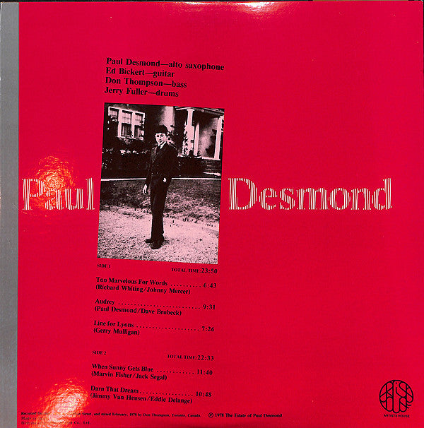 Paul Desmond - Paul Desmond (Vinyl, LP, Album)