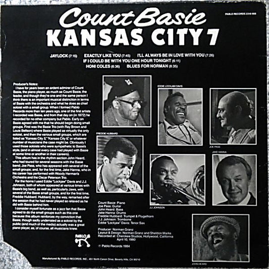 Count Basie - Kansas City 7 (Vinyl, LP, Album) Very Good Plus (VG+) / Very Good Plus (VG+)