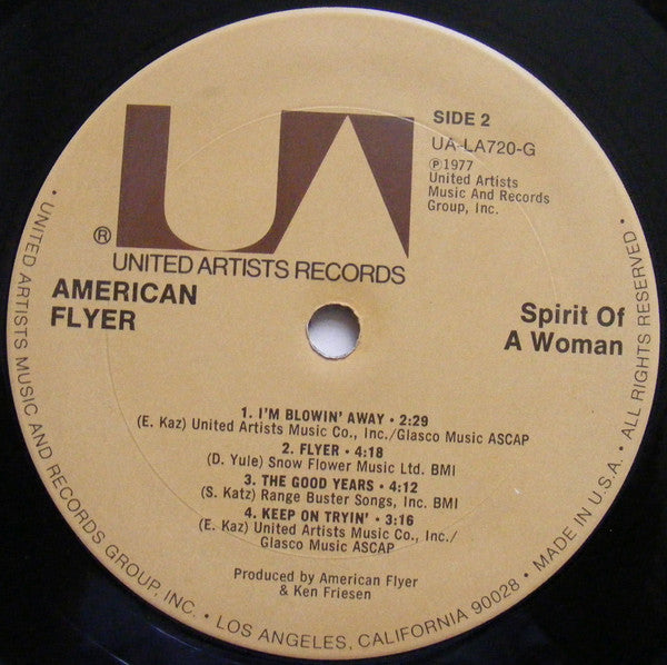 American Flyer - Spirit Of A Woman (Vinyl, LP, Album) Very Good Plus (VG+) / Good Plus (G+)