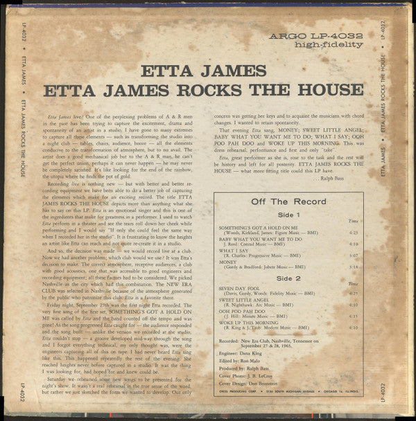 Etta James - Etta James Rocks The House (Vinyl, LP, Album, Mono) Good Plus (G+) / Good (G)