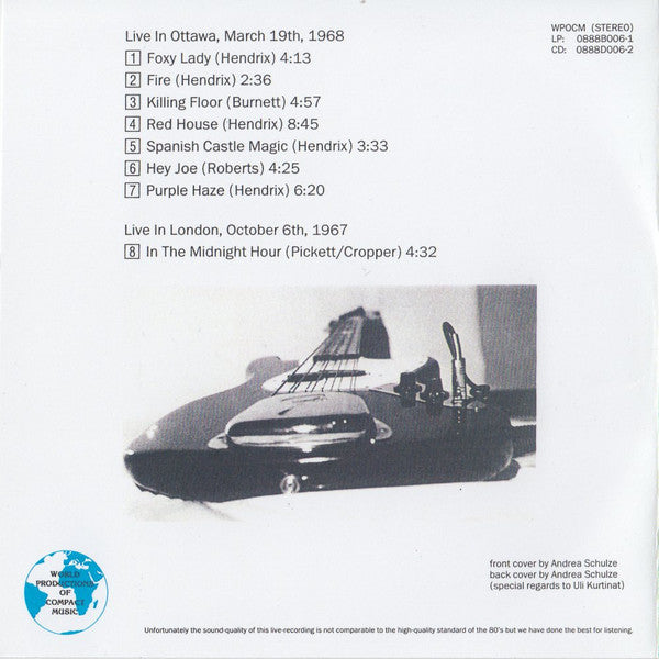 The Jimi Hendrix Experience - Canadian Club (Vinyl, LP, Unofficial Release, Stereo) Very Good (VG) / Very Good (VG)
