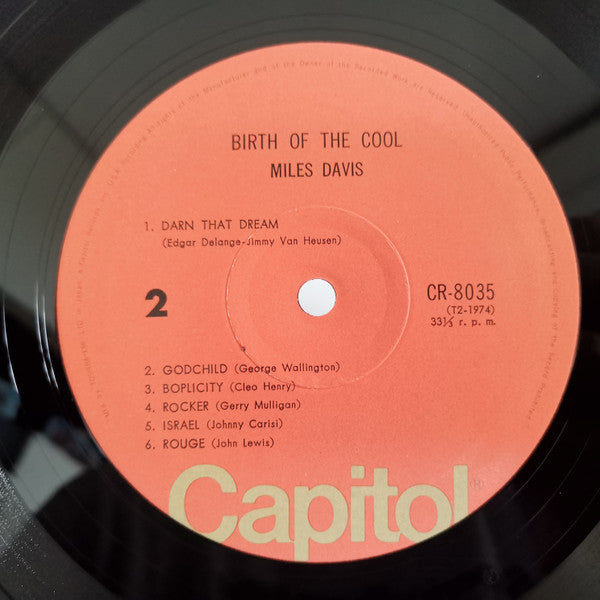 Miles Davis - Birth Of The Cool (Vinyl, LP, Album, Compilation, Reissue, Mono) Very Good Plus (VG+) / Very Good Plus (VG+)