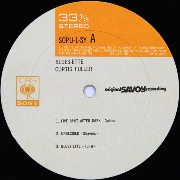 Curtis Fuller's Quintet - Blues-ette (Vinyl, LP, Album, Reissue, St...