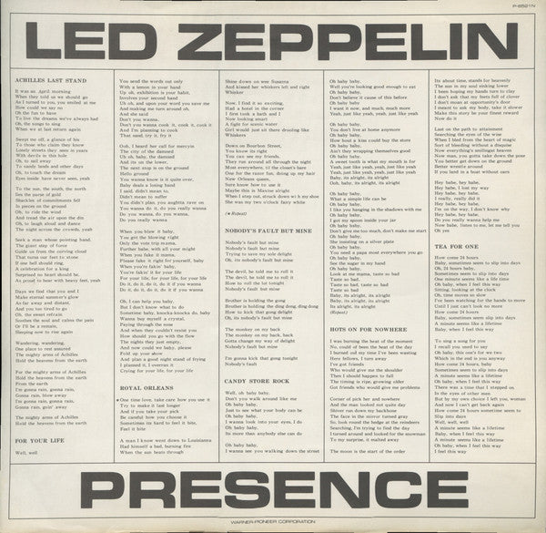Led Zeppelin - Presence (Vinyl, LP, Album, Limited Edition, Reissue) Near Mint (NM or M-) / Very Good (VG)