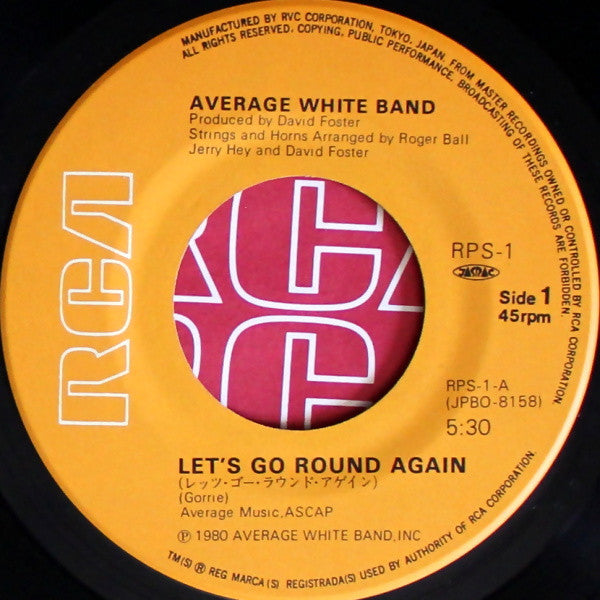 Average White Band - Let's Go Round Again / If Love Only Lasts For One Night (Vinyl, 7", 45 RPM, Single) Very Good (VG) / Very Good Plus (VG+)