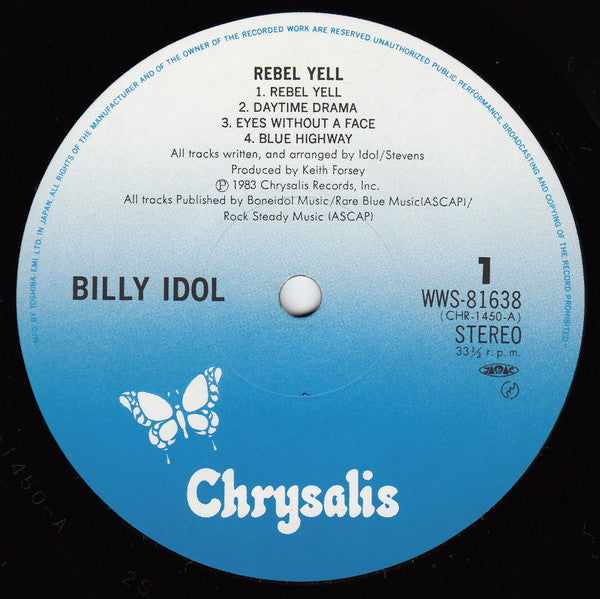 Billy Idol - Rebel Yell (Vinyl, LP, Album) Near Mint (NM or M-) / Very Good Plus (VG+)