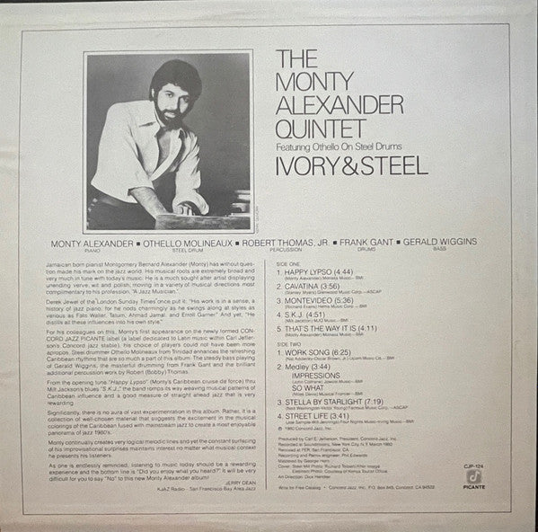 The Monty Alexander Quintet - Ivory & Steel (Vinyl, LP, Album) Very Good Plus (VG+) / Very Good (VG)